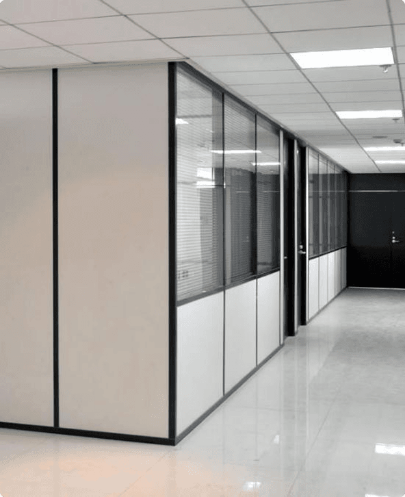 Office partitions at Vision Aluminium