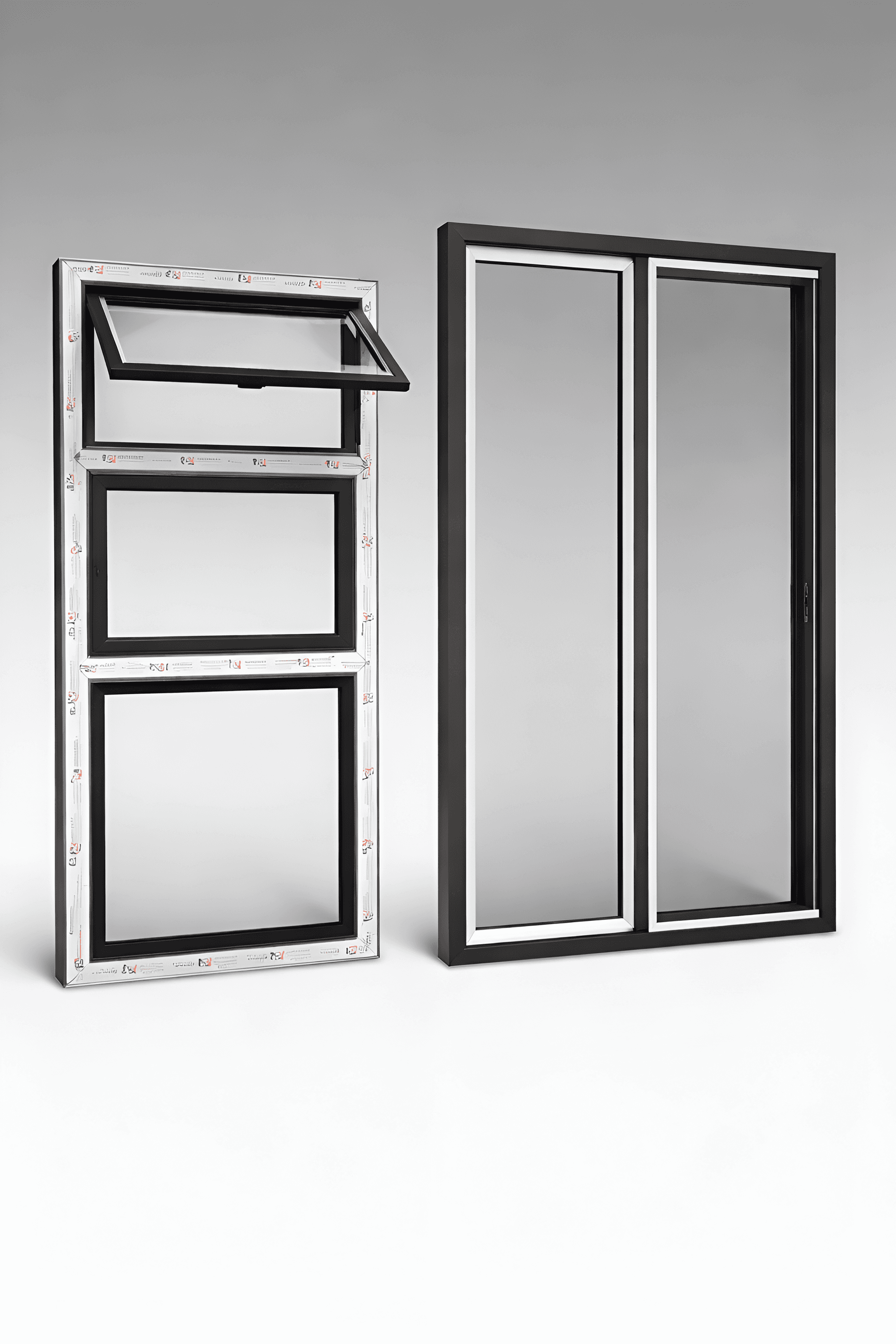 Aluminium sliding window with glazing